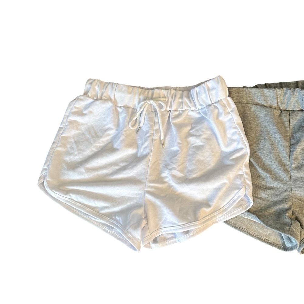 Women's White, Gray and Orange Lounge Sleep Shorts S M - Picture 3 of 6